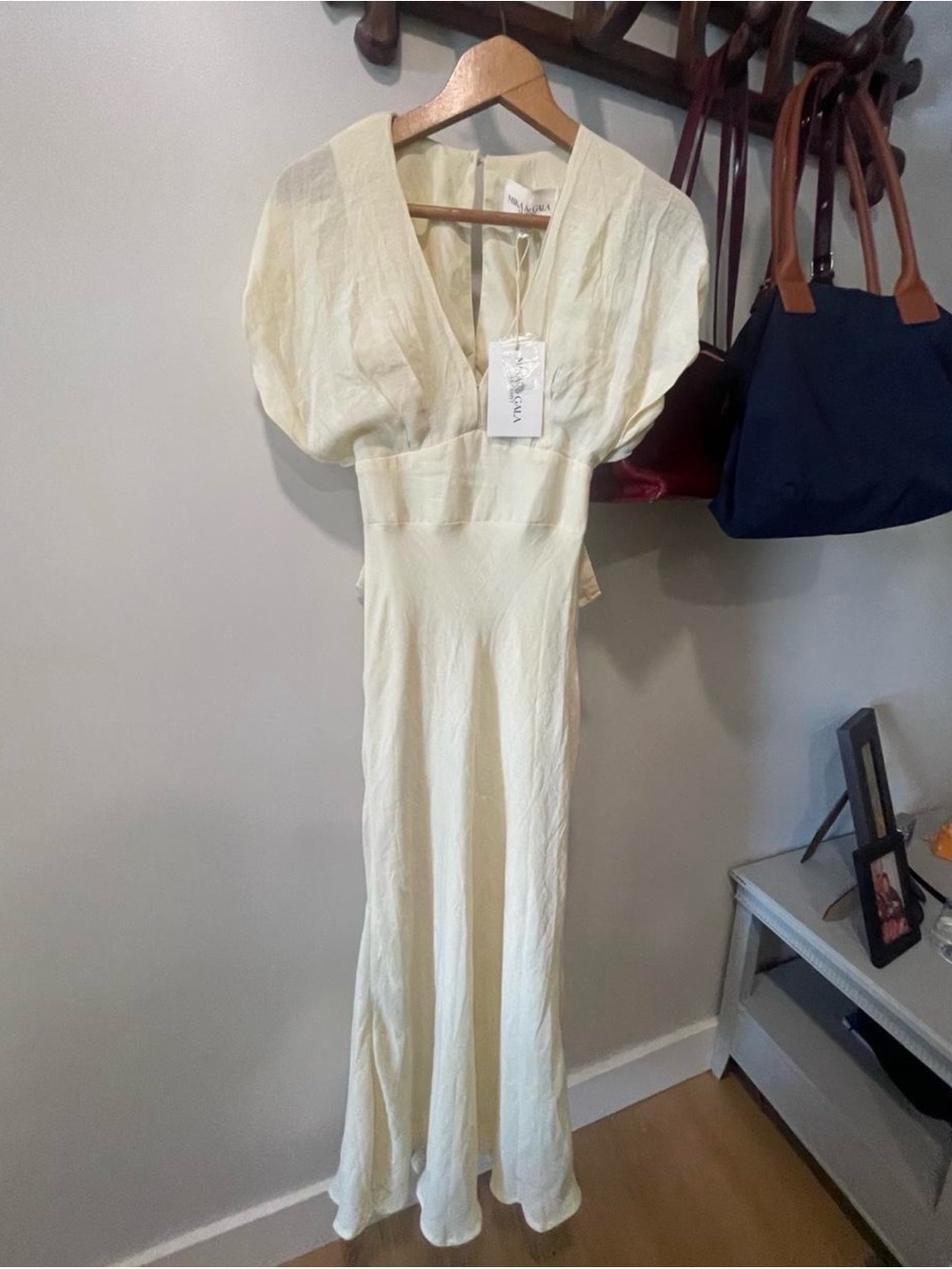Selfie Leslie Cream Maxi Dress with Puff Sleeves